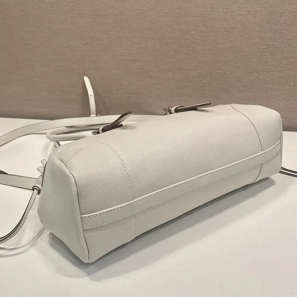 Prada Bonnie Medium Antiqued Leather Tote Bag for Women in White Prada Bonnie Medium Antiqued Leather Tote Bag for Women in White