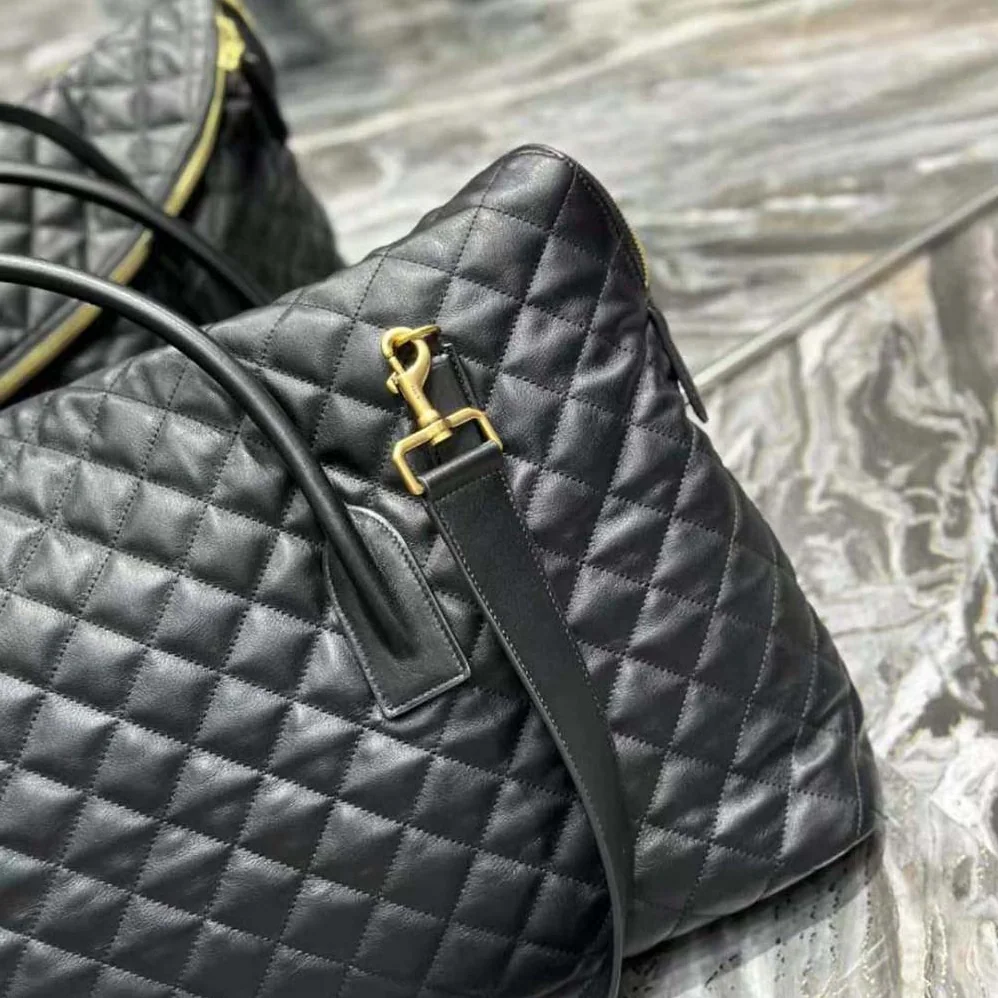 Saint Laurent YSL Es Giant Travel Bag in Quilted Leather for Women in Black Saint Laurent YSL Es Giant Travel Bag in Quilted Leather for Women in Black
