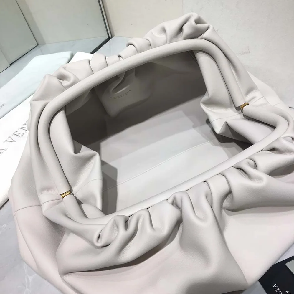 Bottega Veneta Teen Pouch Leather Clutch for Women in White