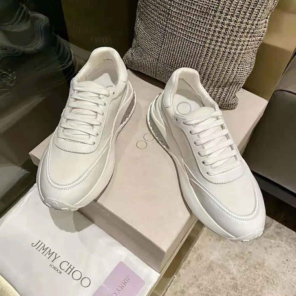 Jimmy Choo Memphis Lace UP/M White Neoprene and Leather Low for Women in Top Trainers Jimmy Choo Memphis Lace UP/M White Neoprene and Leather Low for Women in Top Trainers