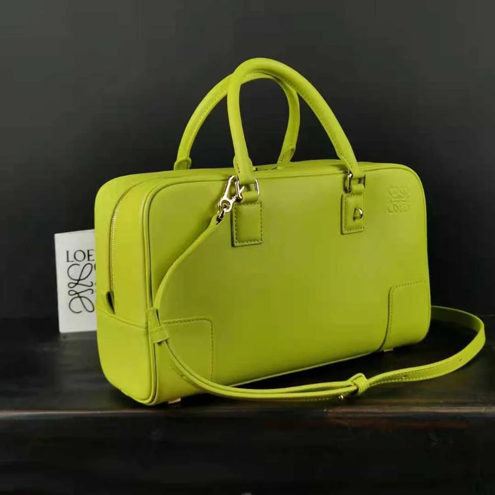 Loewe Amazona 28 Bag in Nappa Calfskin for Women in Lime Loewe Amazona 28 Bag in Nappa Calfskin for Women in Lime