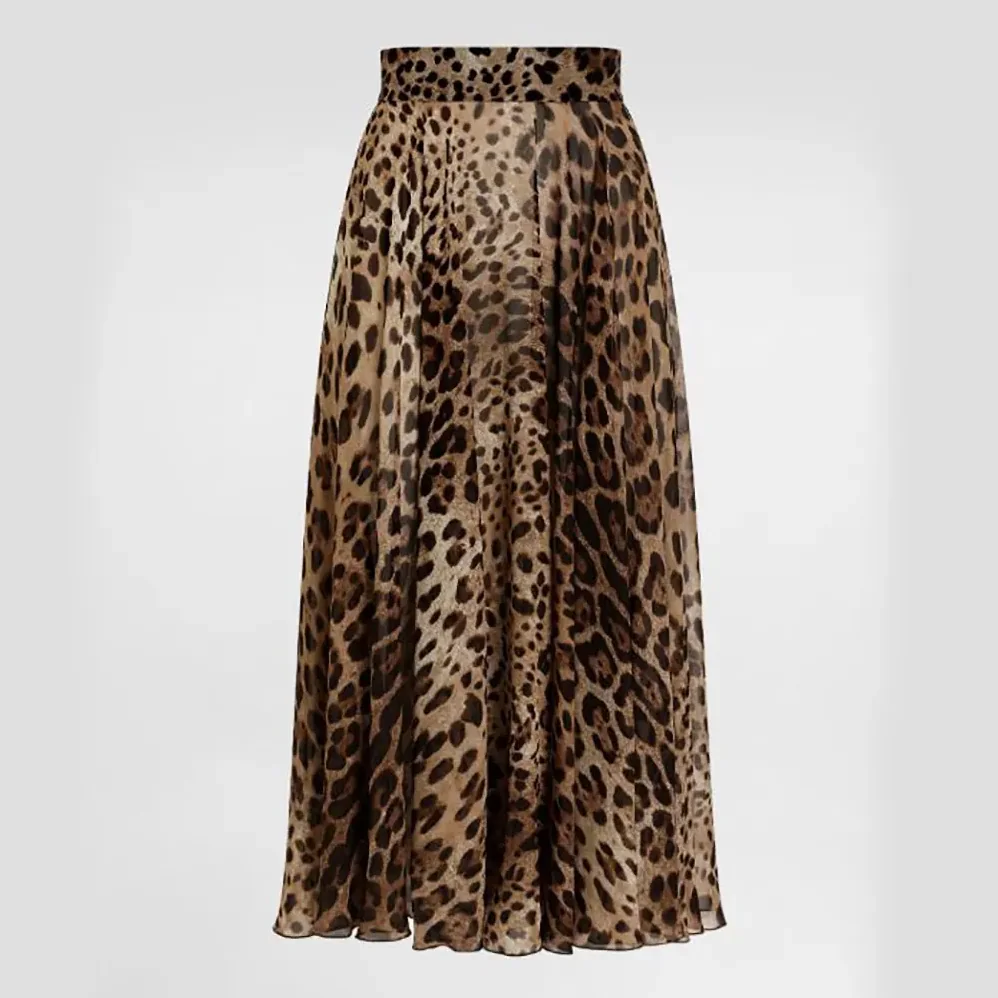 Dolce Gabbana D&G Leopard for Women in Print Chiffon Circle Skirt