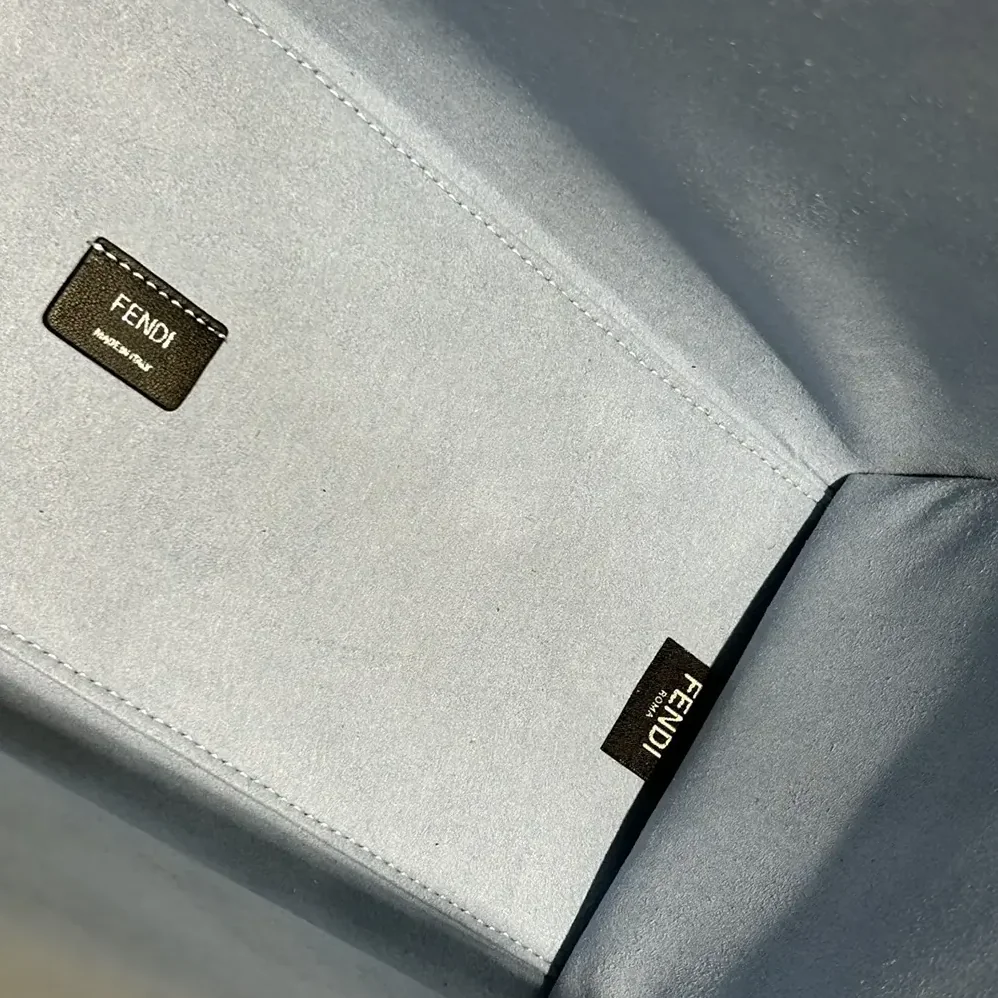 Fendi Sunshine Medium Light Blue Denim Shopper Bag for Women