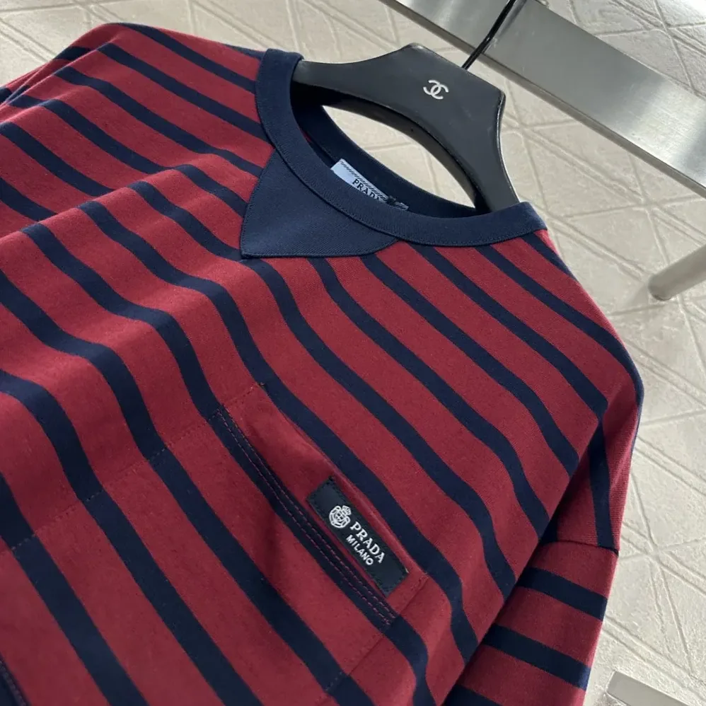 Prada Long-Sleeved Striped Jersey T for Women in Shirt Prada Long-Sleeved Striped Jersey T for Women in Shirt