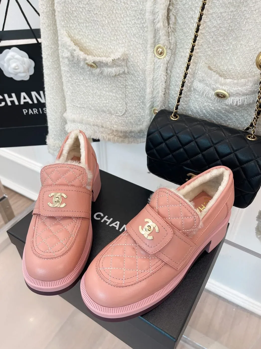 Chanel Loafers With Lining Pink for Women Chanel Loafers With Lining Pink for Women