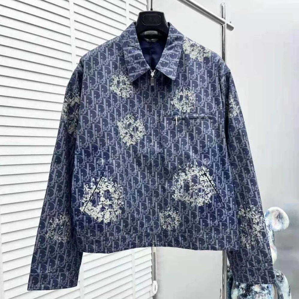 Dior Tears Zipped Blouson Blue Cotton Denim for Men