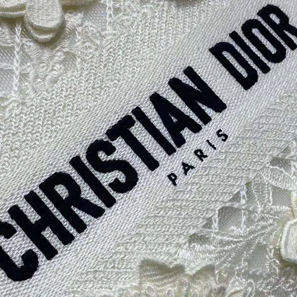 Dior Medium Lady D-lite Bag White D-Lace Embroidery with 3D Macramé Effect for Women Dior Medium Lady D-lite Bag White D-Lace Embroidery with 3D Macramé Effect for Women
