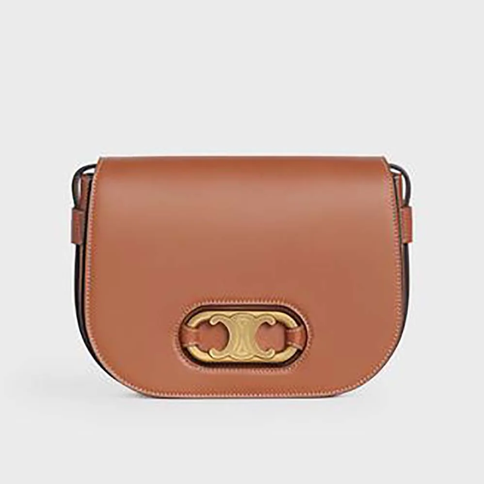 Celine Medium Maillon Triomphe Bag in Natural Calfskin for Women in Brown Celine Medium Maillon Triomphe Bag in Natural Calfskin for Women in Brown