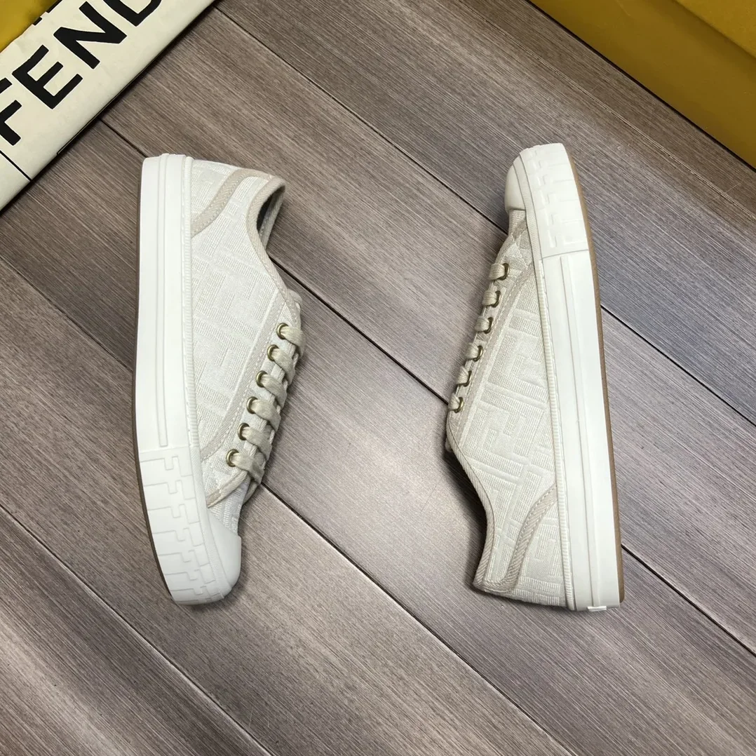 Fendi FD Domino Fabric Low-Tops Sneakers White 7E1553AK1PF1GQF Fendi FD Domino Fabric Low-Tops Sneakers White 7E1553AK1PF1GQF