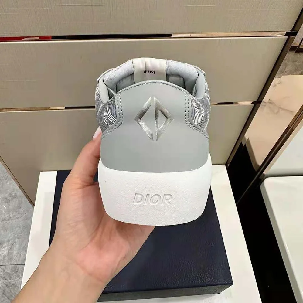 Dior B101 Sneaker Dior Gray CD Diamond Canvas Smooth Calfskin and Nubuck for Men Dior B101 Sneaker Dior Gray CD Diamond Canvas Smooth Calfskin and Nubuck for Men