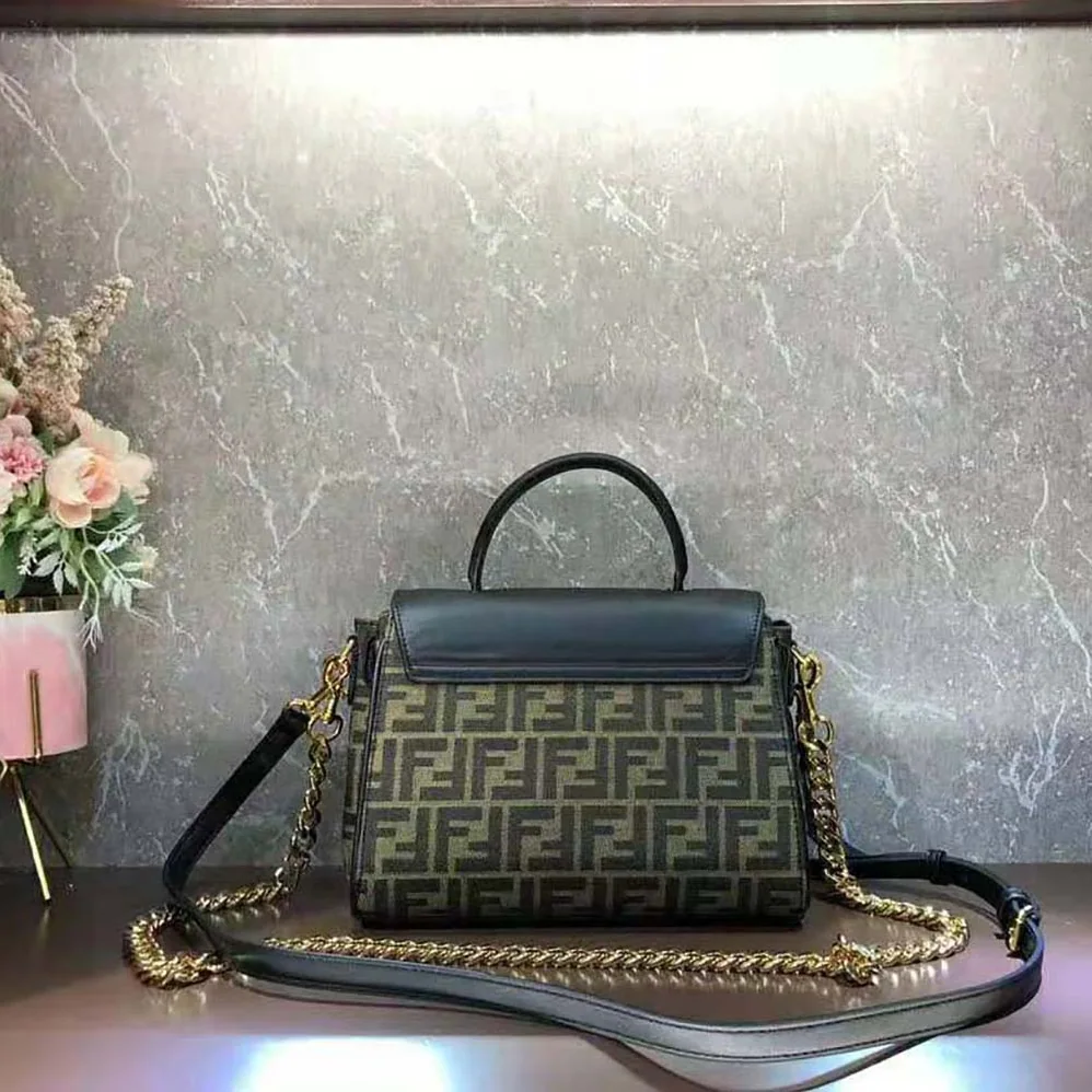 Fendi Fendace La Medusa Medium Handbag for Women in Brown Fendi Fendace La Medusa Medium Handbag for Women in Brown
