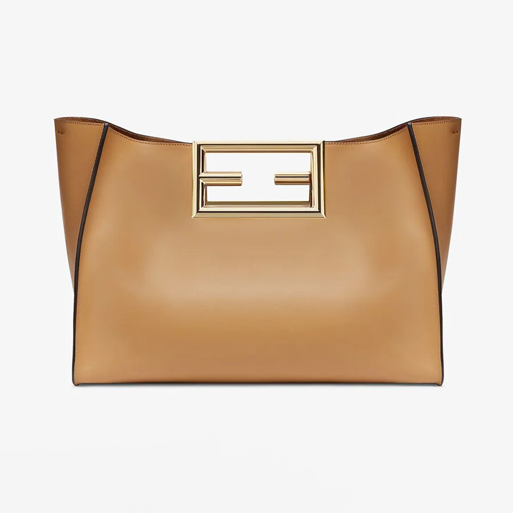 Fendi Way Medium Made of Camellia-Colored Leather Bag for Women in Brown Fendi Way Medium Made of Camellia-Colored Leather Bag for Women in Brown
