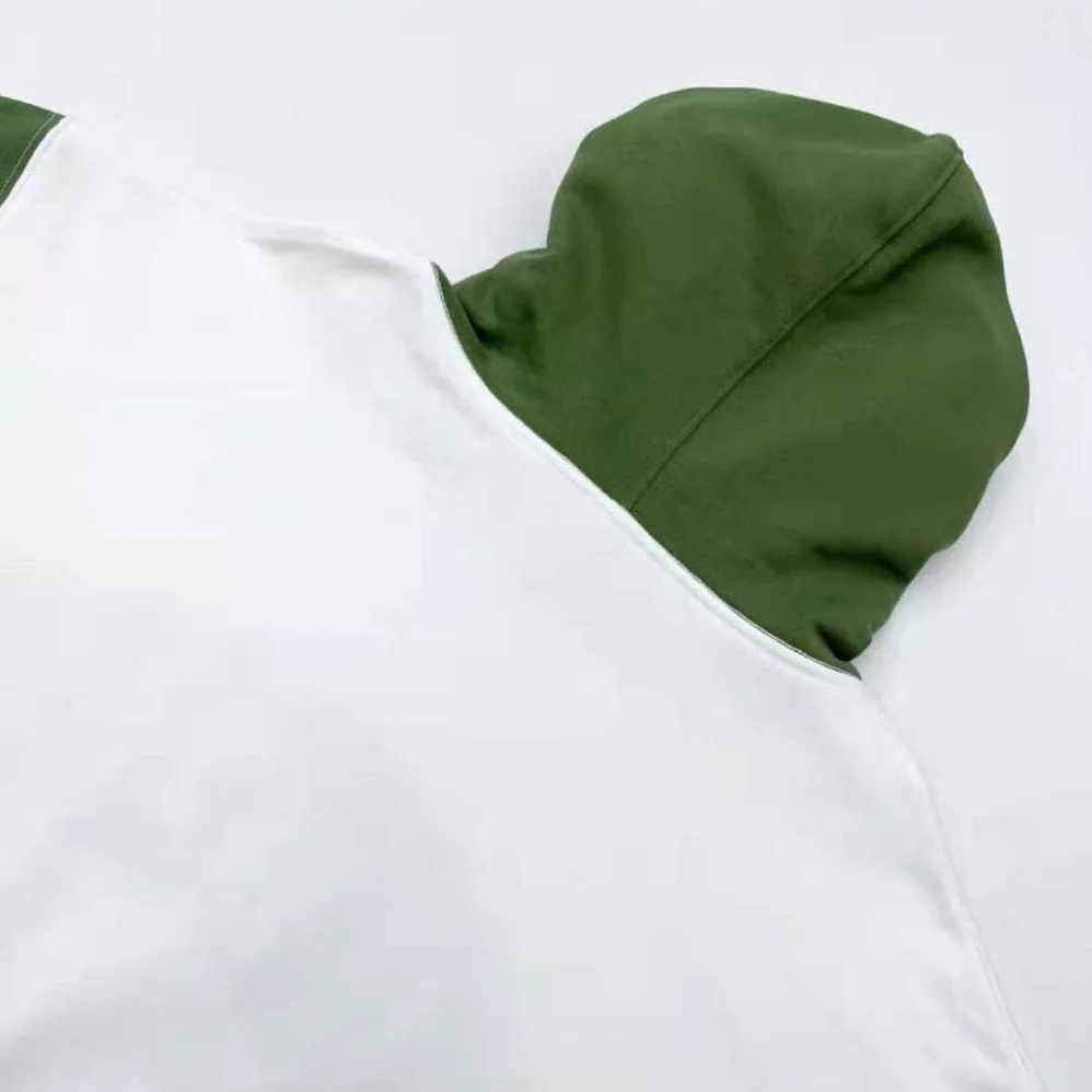 Dior Tears Oversized Hooded Sweatshirt White and Green Cotton Fleece for Men