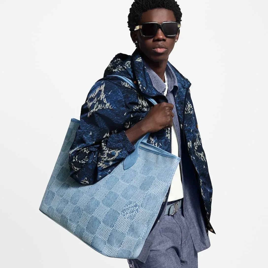 Louis Vuitton Nevereverfull Bag Denim Blue /