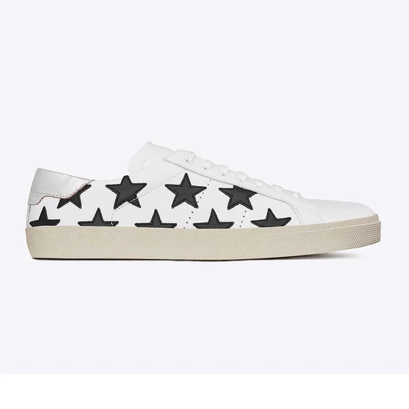Saint Laurent YSL Signature Court California Sneaker Leather for Women in White Saint Laurent YSL Signature Court California Sneaker Leather for Women in White