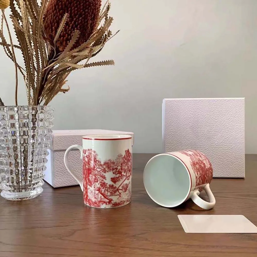 Dior Umisex Mug Red Toile De Jouy