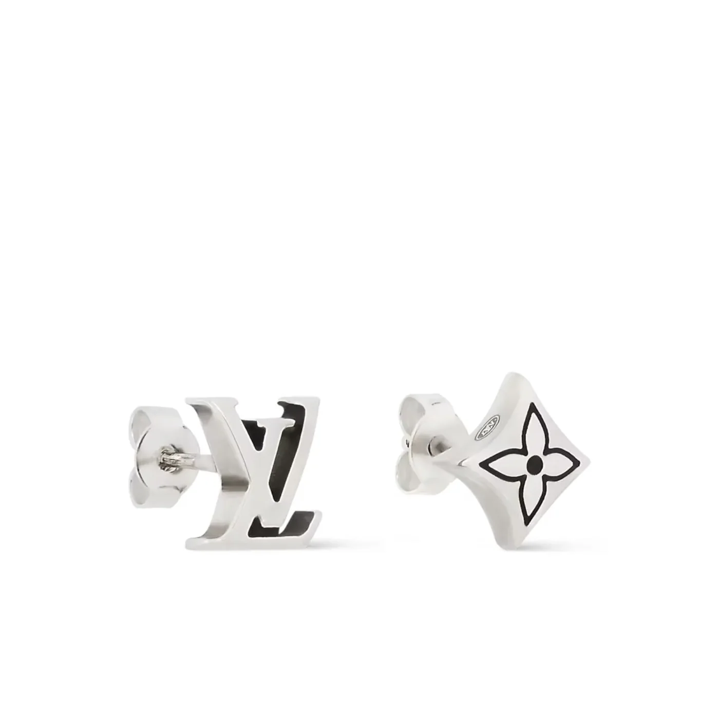 Louis Vuitton Iconic Earrings Silver in Toned
