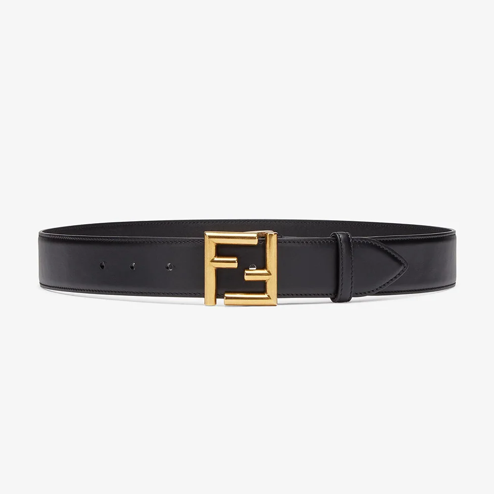 Fendi Belt with Loop and FF Stud Buckle for Women in Black Fendi Belt with Loop and FF Stud Buckle for Women in Black