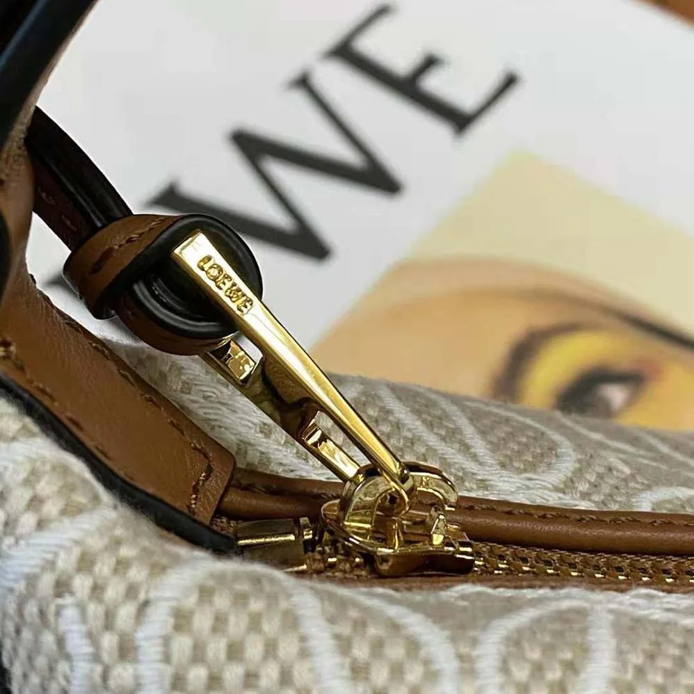 Loewe Small Cubi Bag in Anagram Jacquard and Calfskin for Women Loewe Small Cubi Bag in Anagram Jacquard and Calfskin for Women