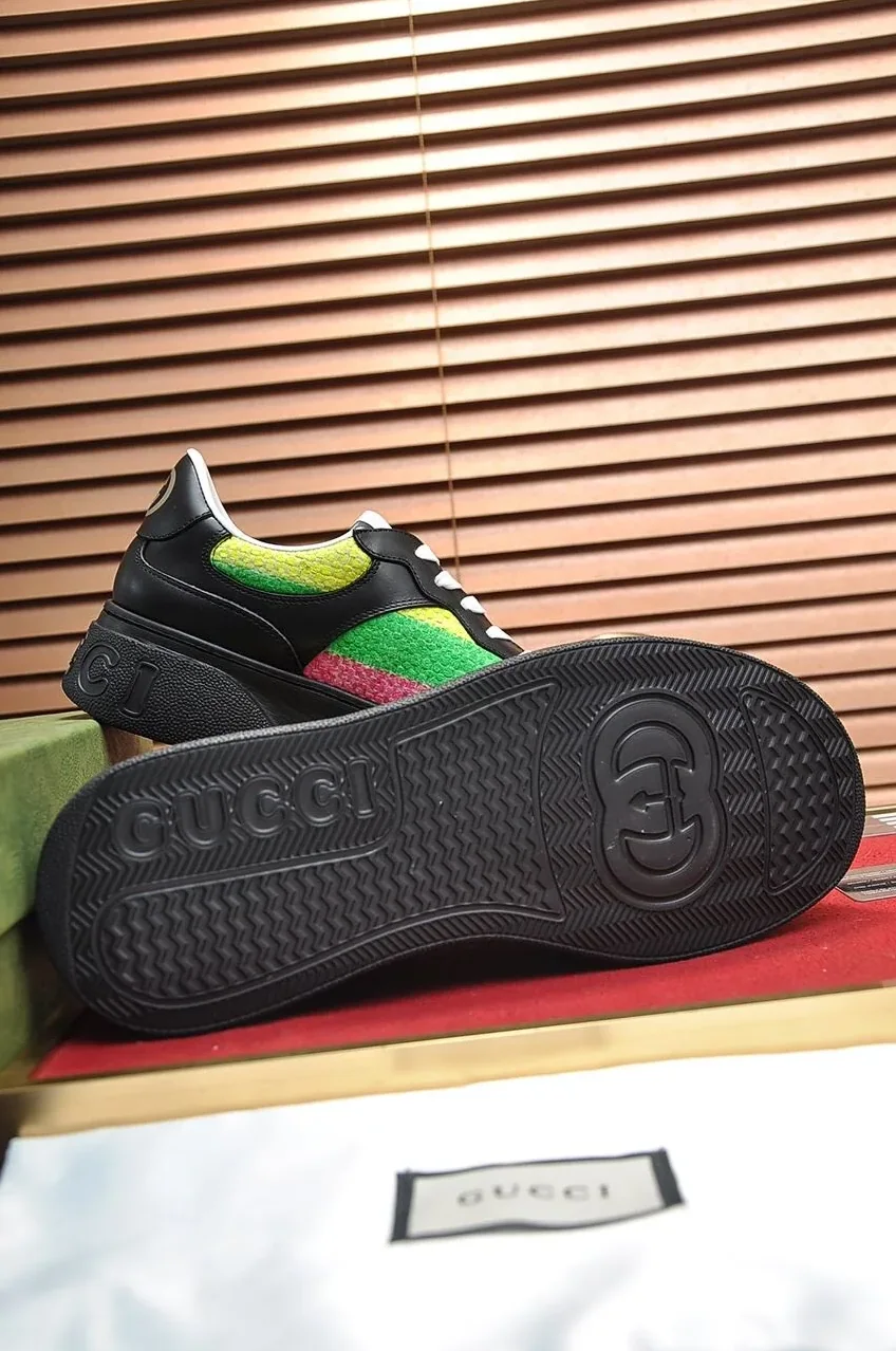Gucci Sneaker With Multicolored Stripes Black for Men Gucci Sneaker With Multicolored Stripes Black for Men