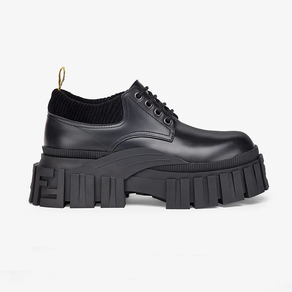 Fendi Force Black Leather Lace for Women in ups Fendi Force Black Leather Lace for Women in ups