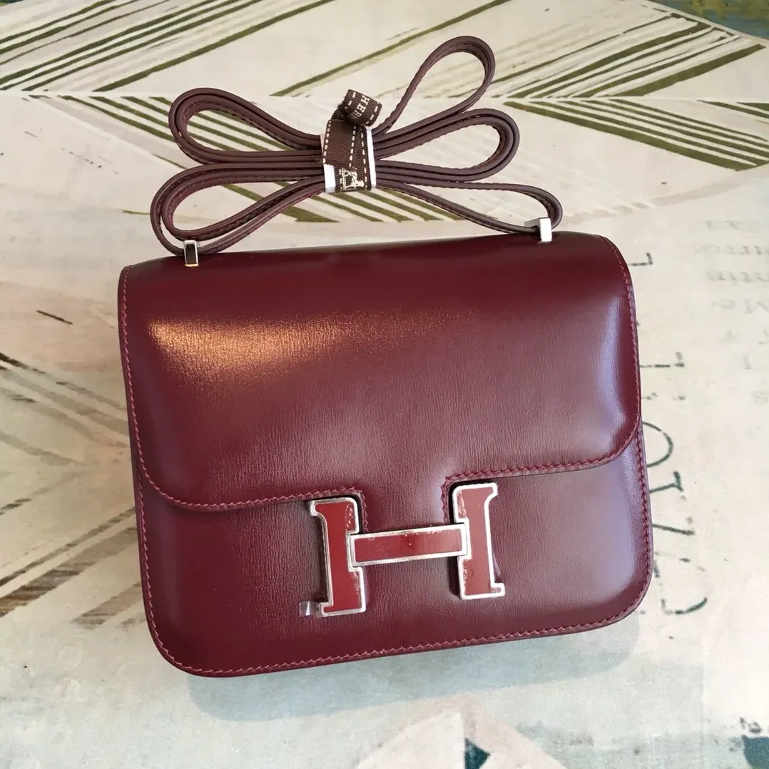 Hermes Constance 18 Burgundy Silver Toned Hardware / Hermes Constance 18 Burgundy Silver Toned Hardware /