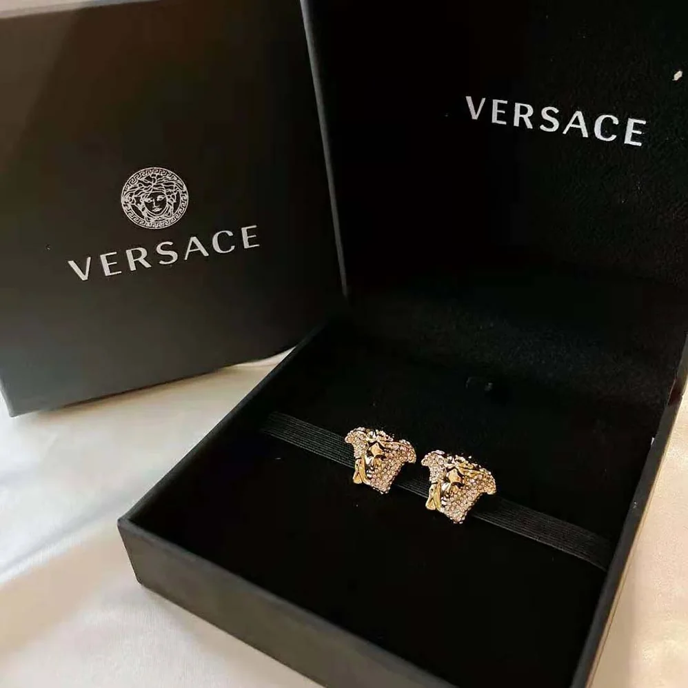 Versace Palazzo Dia Crystal Earrings for Women in Gold