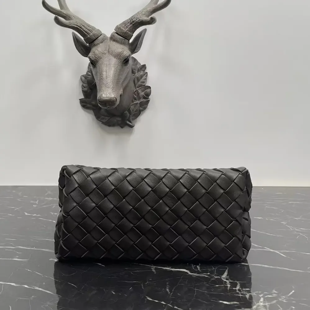 Bottega Veneta Small Andiamo Intrecciato Leather Top Handle Bag for Women in Chocolate Brown