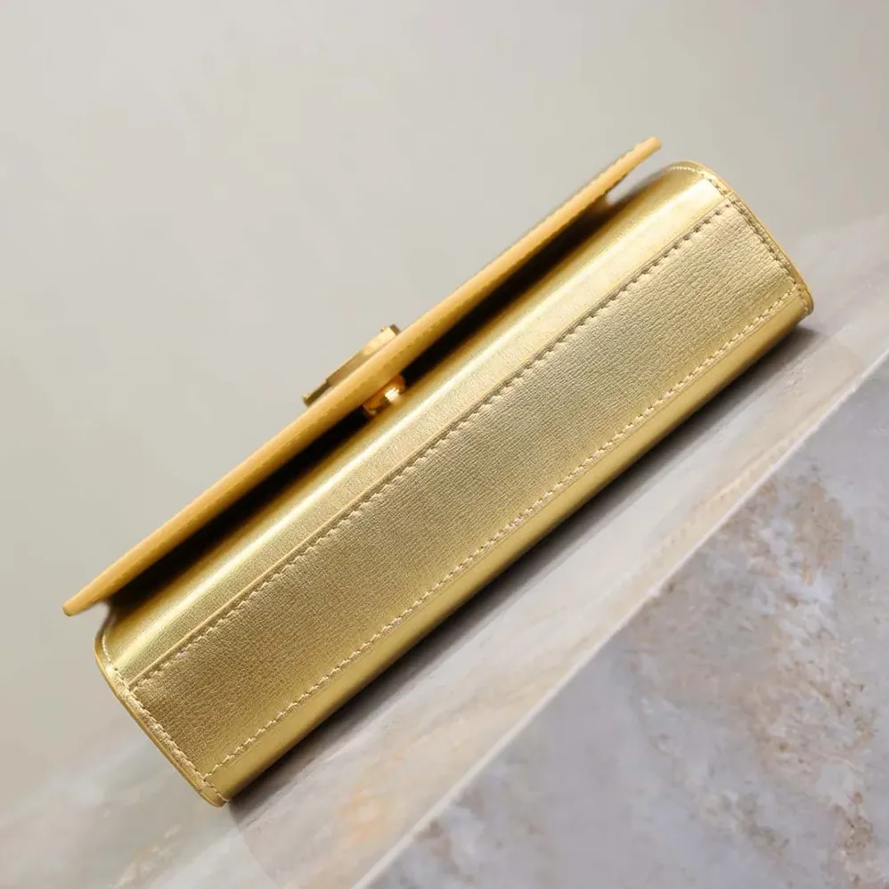Saint Laurent YSL Kate Small In Metallic Leather for Women in Gold