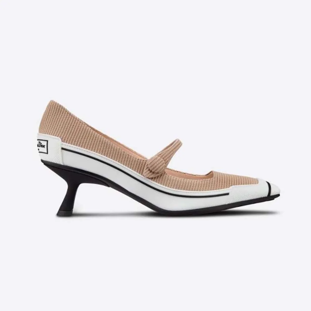Dior D-Motion Pump Nude Technical Fabric and White Rubber for Women