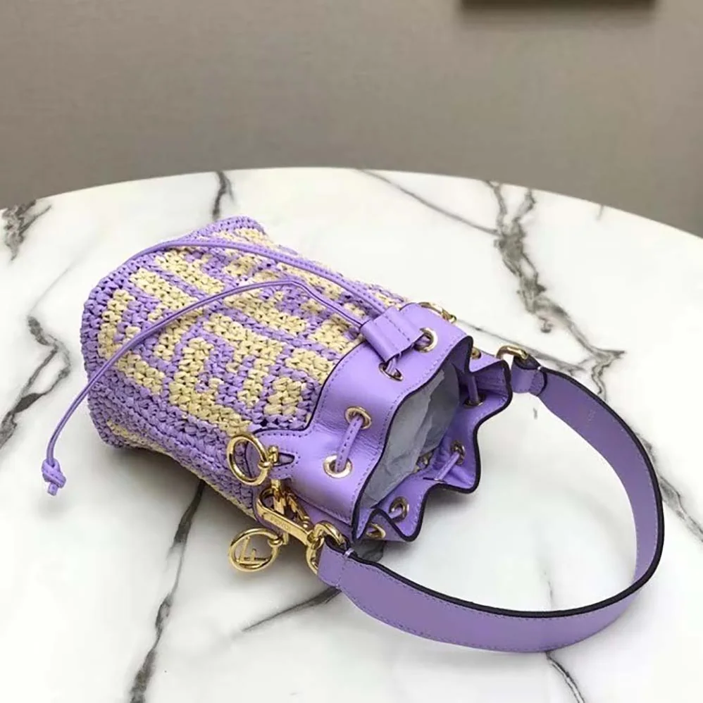 Fendi Mon Tresor Raffia Mini-Bag for Women in Purple
