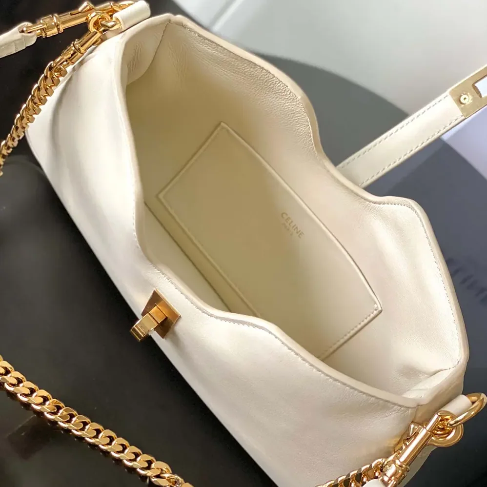 Celine Shoulder Camille 16 Soft In Smooth Calfskin for Women in White