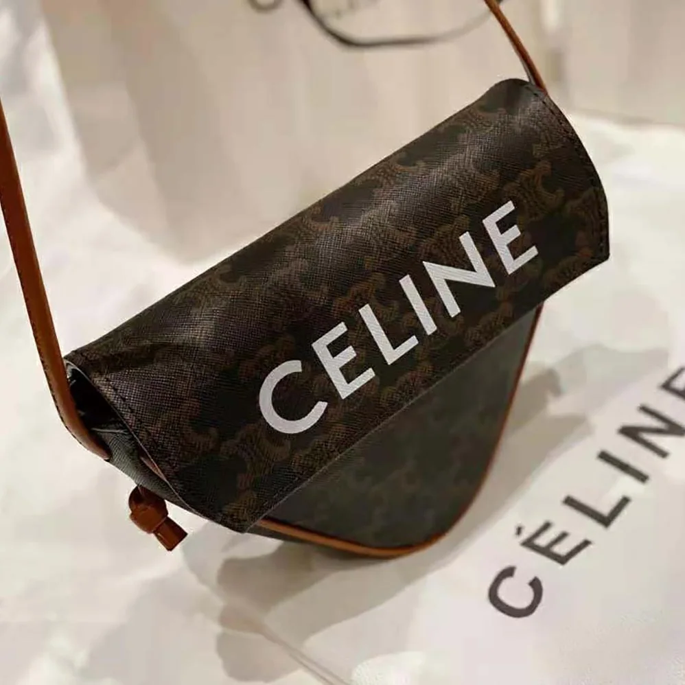 Celine Triangle Bag in Triomphe Canvas for Women in Brown