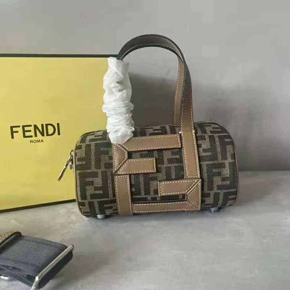 Fendi Mini Bag Brown FF Fabric Bag for Men Fendi Mini Bag Brown FF Fabric Bag for Men