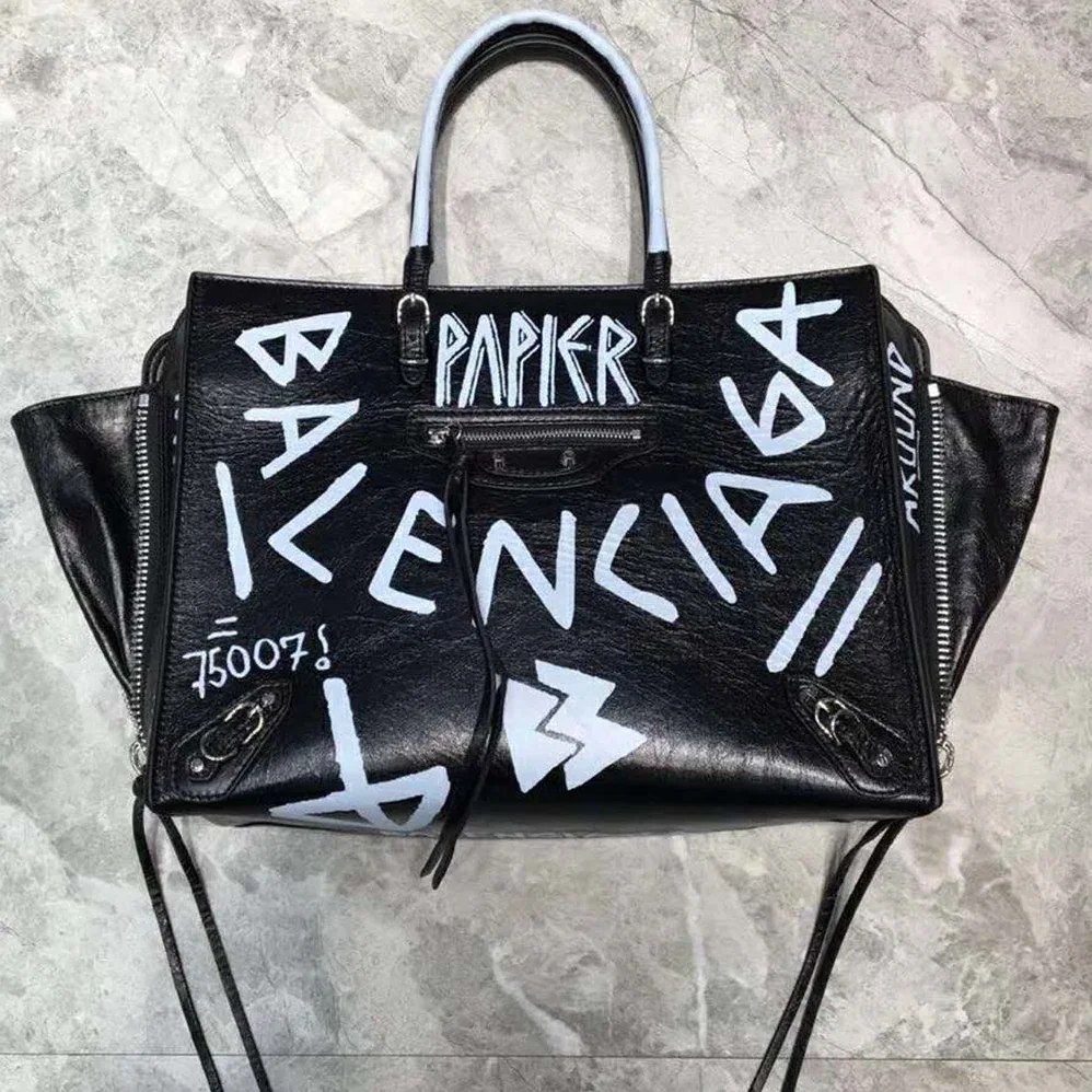 Balenciaga Papier A6 Zip Around Graffiti Crossbody Graffiti Print for Women