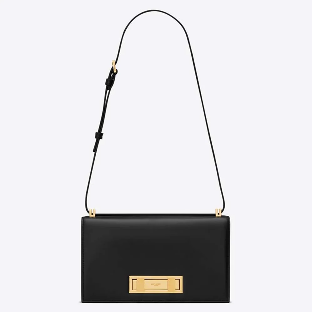 Saint Laurent YSL Domino Small in Smooth Leather for Women in Black Saint Laurent YSL Domino Small in Smooth Leather for Women in Black