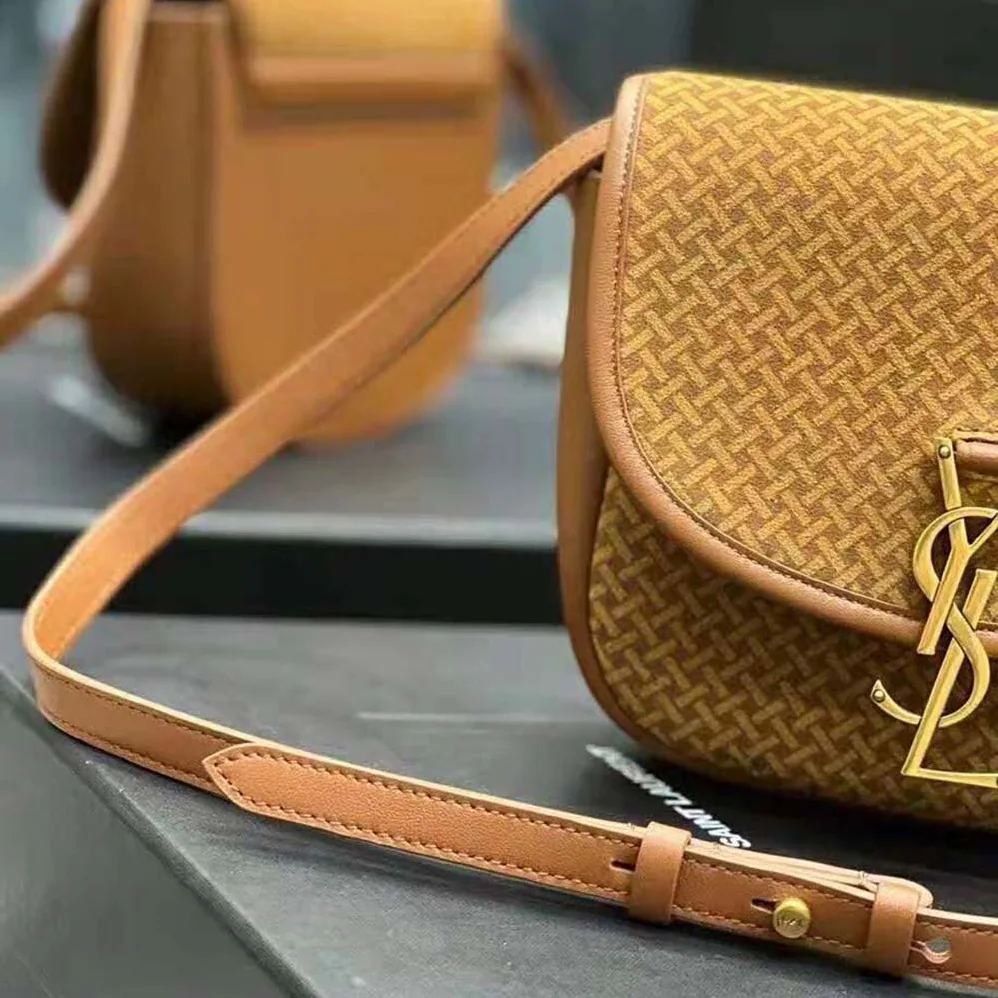 Saint Laurent YSL Kaia Small Satchel in Suede with Braid Motif for Women Saint Laurent YSL Kaia Small Satchel in Suede with Braid Motif for Women