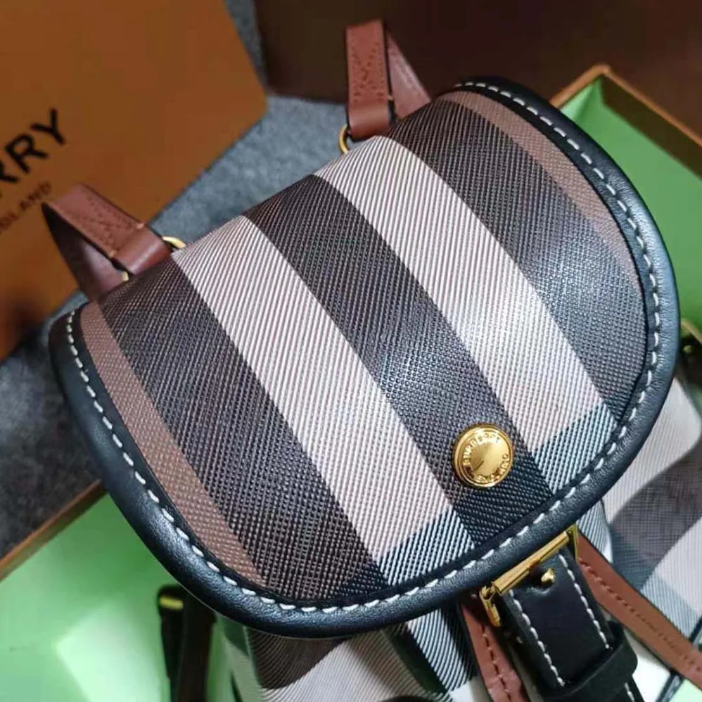 Burberry Check Micro Backpack in Calf Leather for Women Burberry Check Micro Backpack in Calf Leather for Women