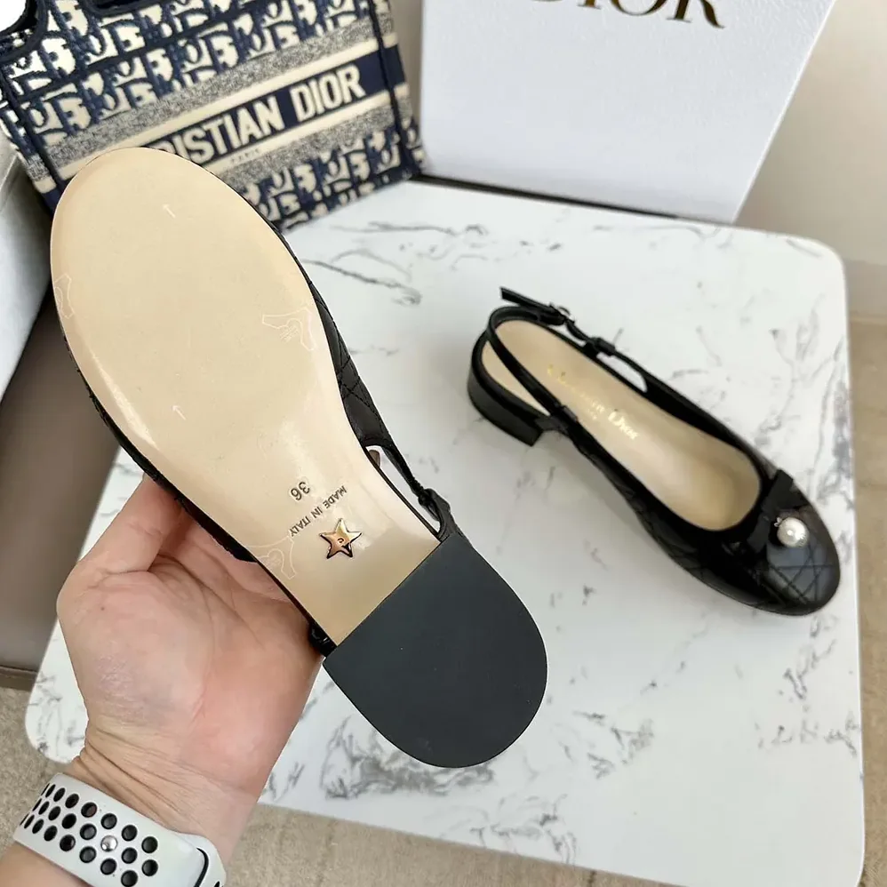 Dior Ballet Slingback Pump Black Quilted Cannage Calfskin for Women