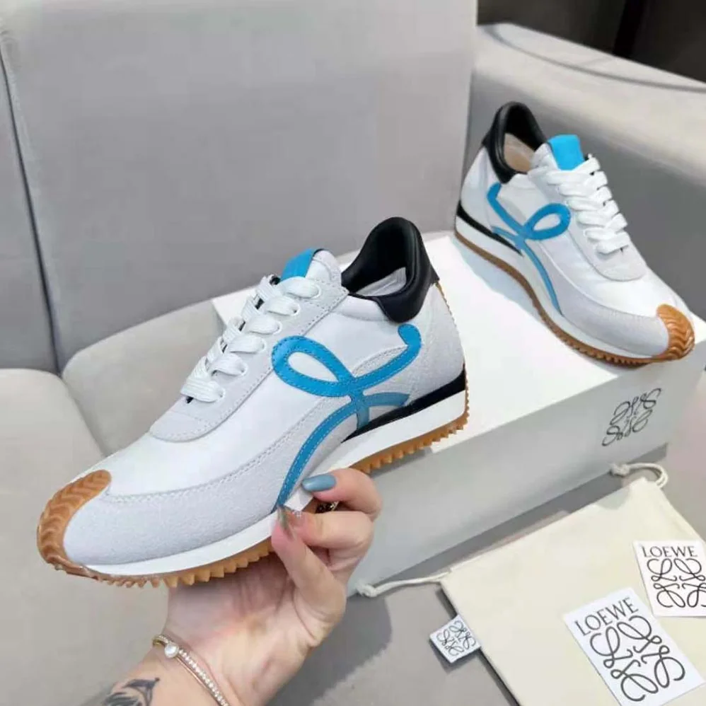 Loewe Flow Runner in Nylon and Calfskin for Unisex in Blue