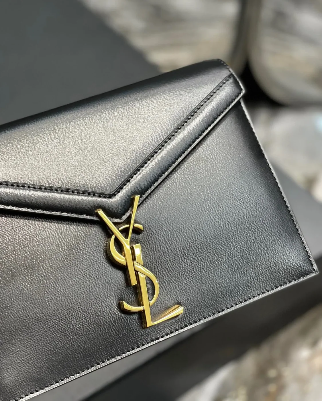 Saint Laurent Cassandra Medium Shoulder Bag in Black Gold Hardware Saint Laurent Cassandra Medium Shoulder Bag in Black Gold Hardware