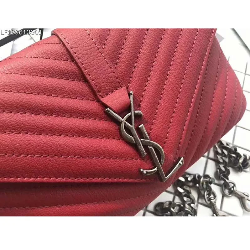 Saint Laurent YSL Classic Large College Bag Matelasse Leather in Red