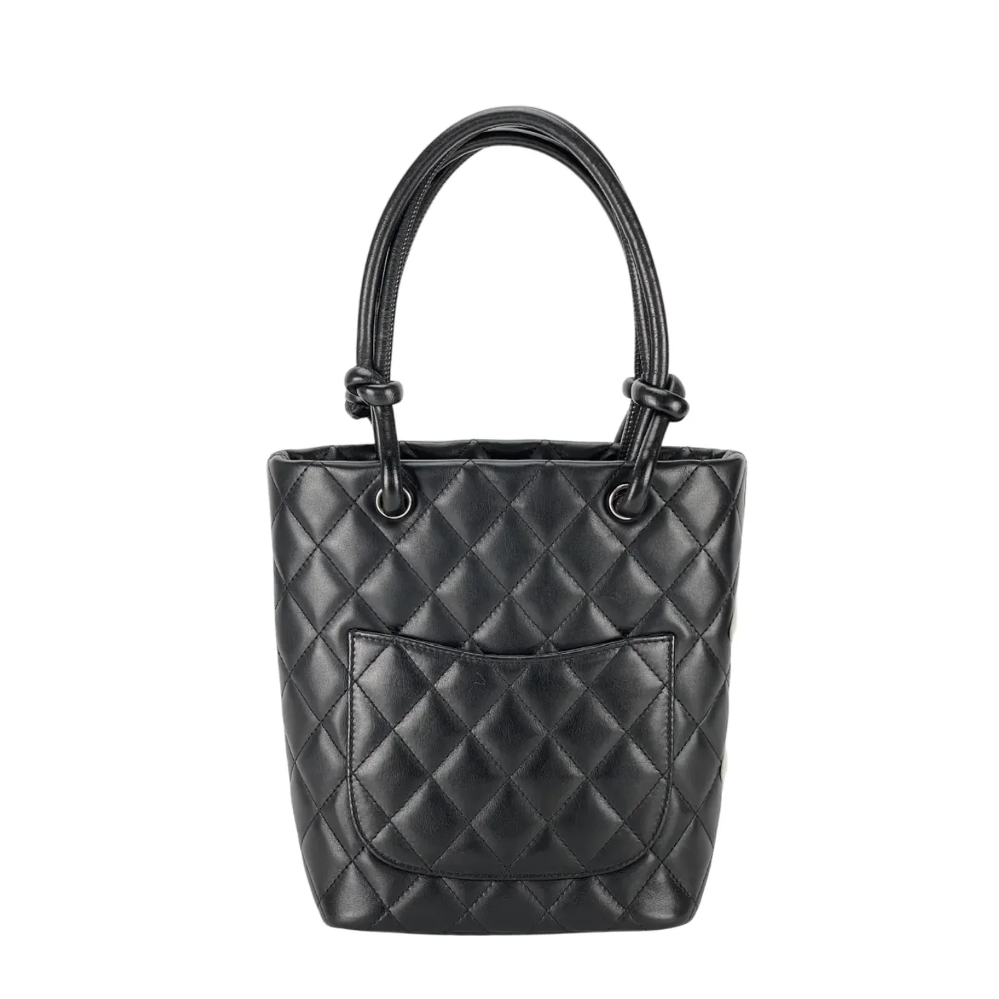 Chanel Cambon Ligne Small Bucket Bag in Black/ White Silver Hardware