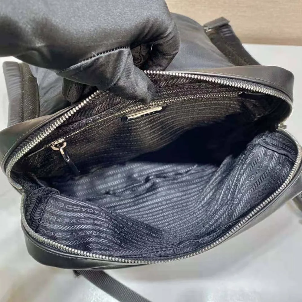 Prada Leather Backpack with Hood for Women in Black Prada Leather Backpack with Hood for Women in Black