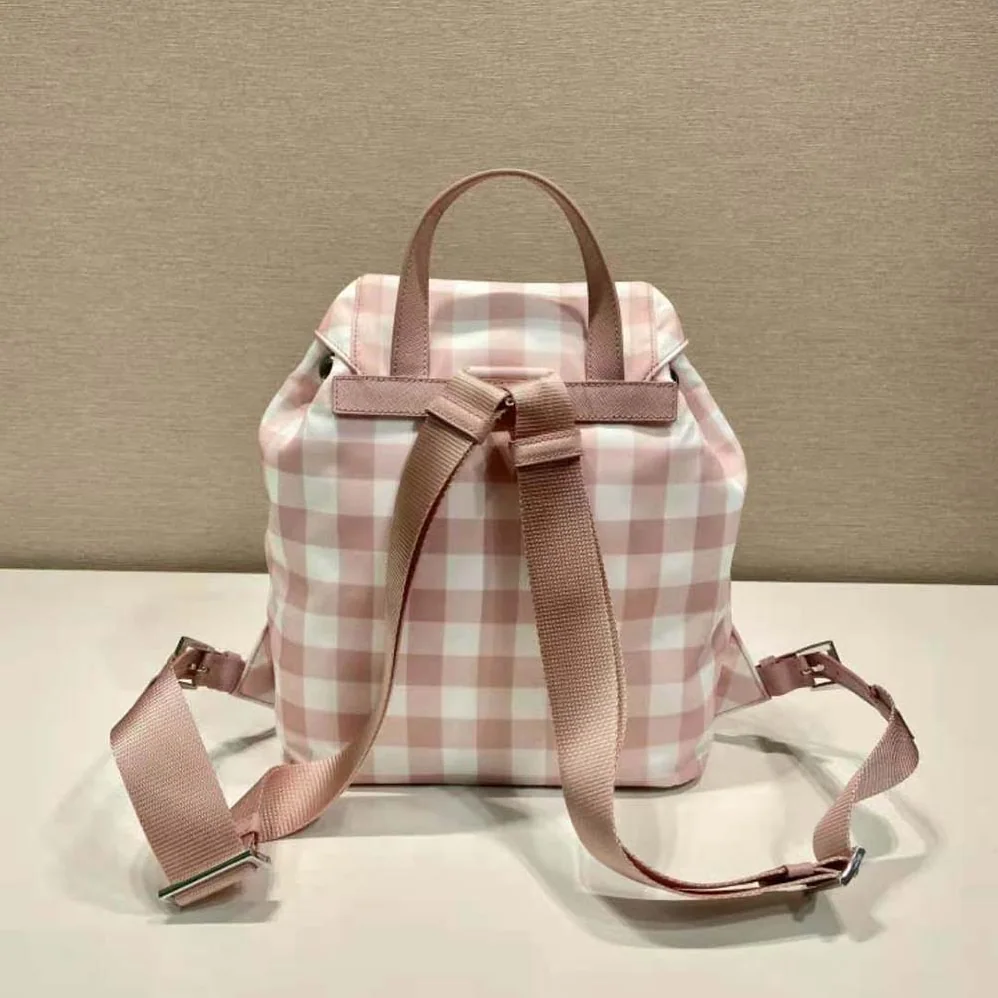 Prada Small Printed Re-Nylon Backpack for Women in Pink