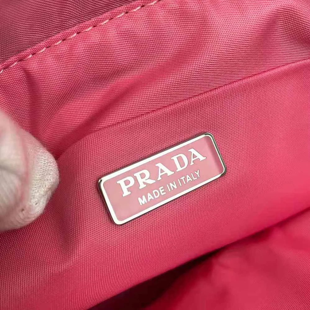 Prada Embossed Nylon Tote for Women in Pink Prada Embossed Nylon Tote for Women in Pink