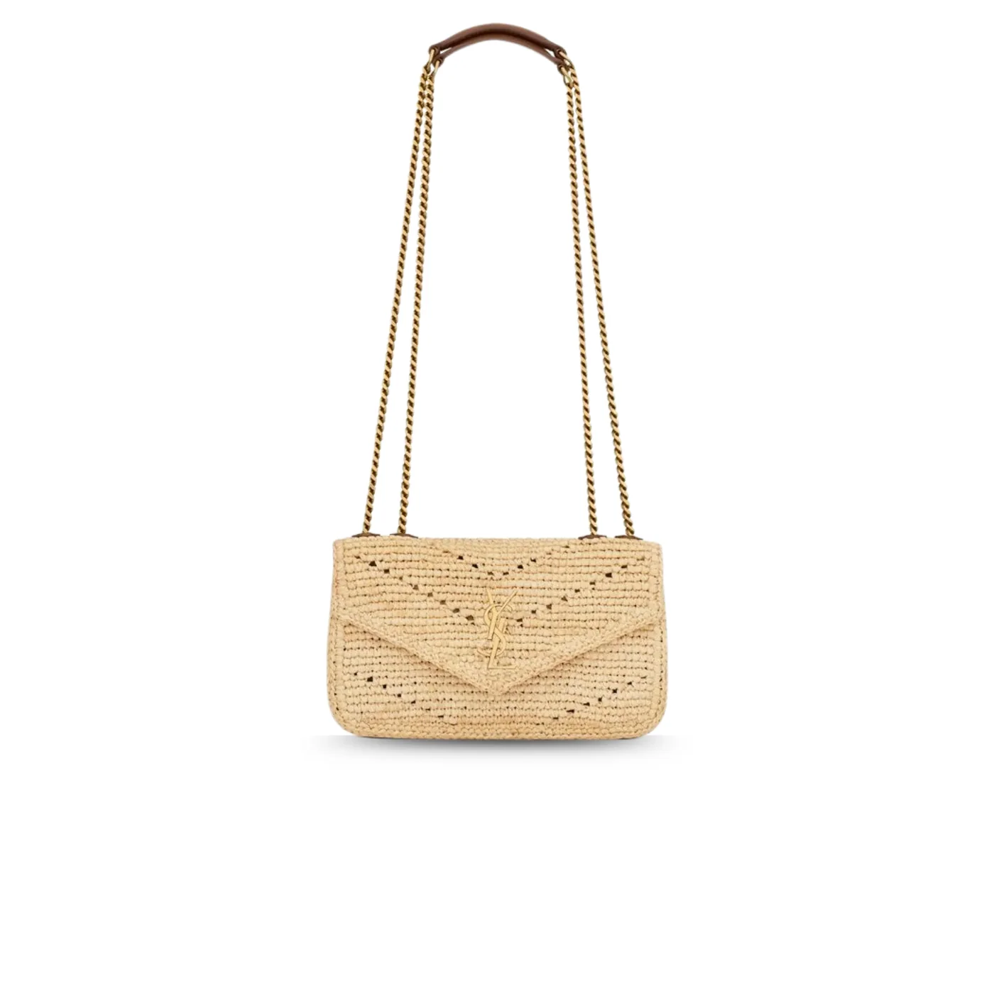 Saint Laurent Loulou Mini Shoulder Bag in Beige Raffia Gold Hardware Saint Laurent Loulou Mini Shoulder Bag in Beige Raffia Gold Hardware