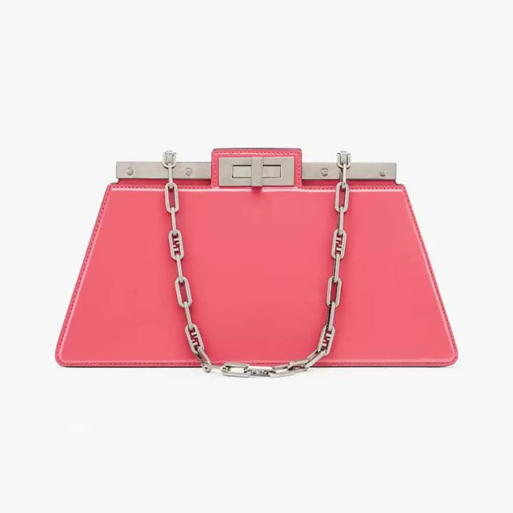 Fendi Peekaboo Cut Medium Pink Leather Bag for Women