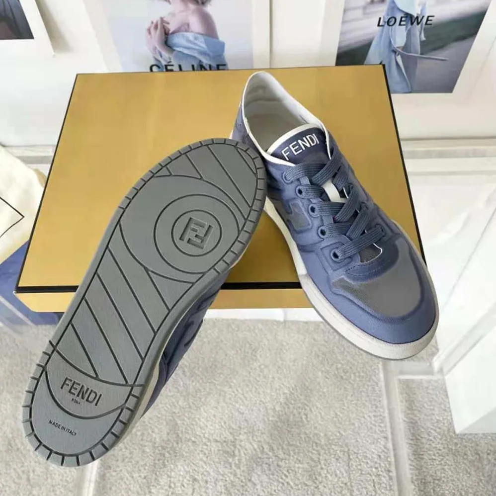 Fendi Match Blue Mesh Low Tops for Unisex
