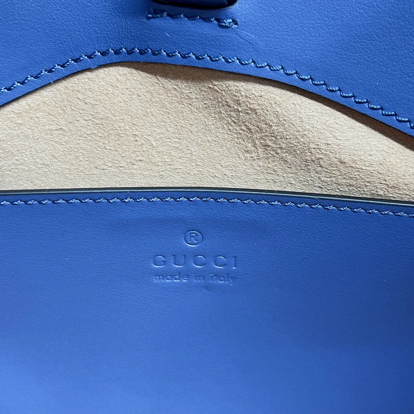 Gucci Marmont Small Matelasse Tote Bag in Blue Palladium Hardware